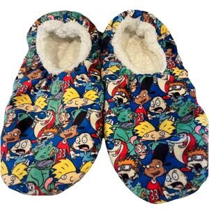 Fuzzy Babba Ladies Rugrats Nickelodeon Slipper Socks, 2-Pack Fits 9-11 EUC